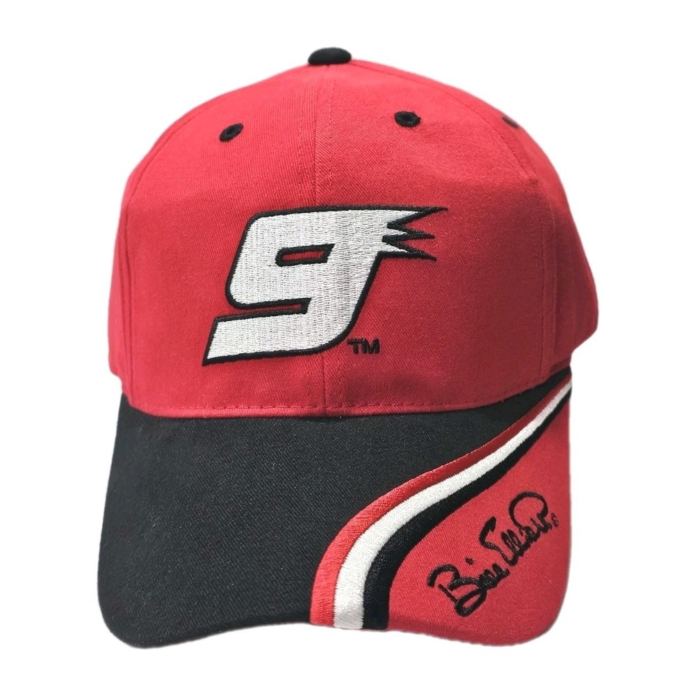 Vintage New NOS Bill Elliott 9 Signature Chase NASCAR Dodge Ram Red Hat Ball Cap